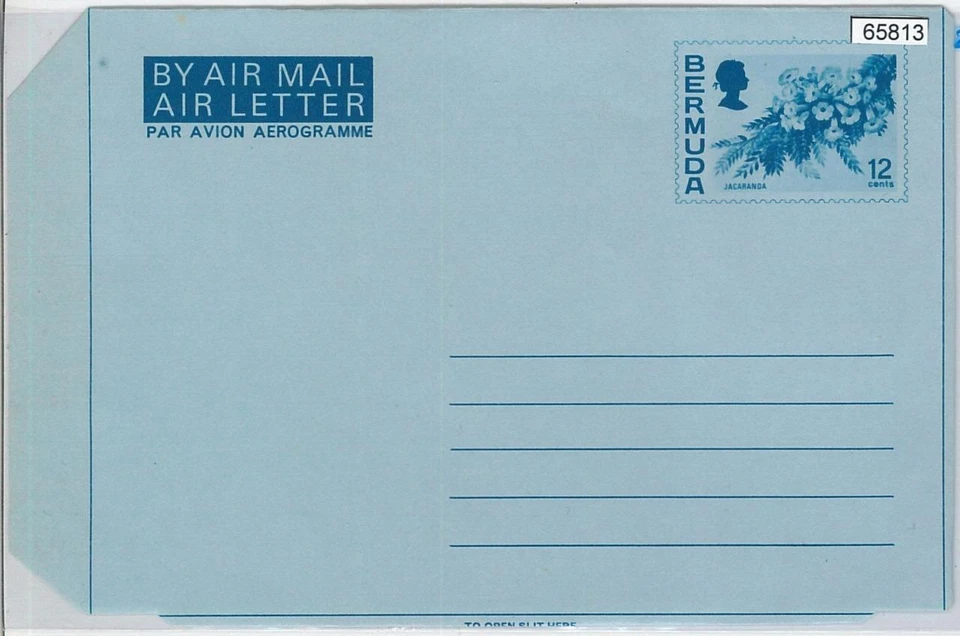 65813 - BERMUDAS - Historia Postal - POSTELERÍA POSTAL: AEROGRAMA Flores Foto 1 de 1