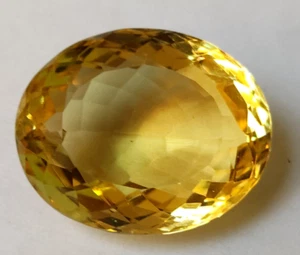 AAA+ 84.7 Ct. Large Shiny Yellow Sapphire Oval Cut Loose Gemstone Gift for Women - Picture 1 of 7