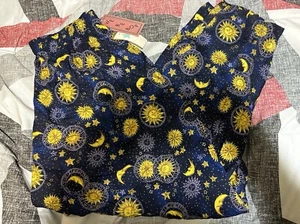 WeBeBop We Be Bop Stretch Waist Moon & Stars Blue Narrow Pants Size 1XL NOS - Picture 1 of 7