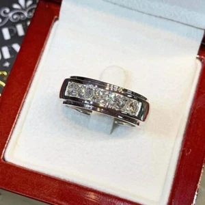 2.50 Karat Weiß Behandelt Diamant Band Tolle Glanz VVS1 Zertifiziert! Christmas - Bild 1 von 5
