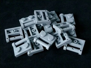 Placa Lego con mango (puentes alineados con bordes) 1x2 [48336] gris brillante x16 - Imagen 1 de 3
