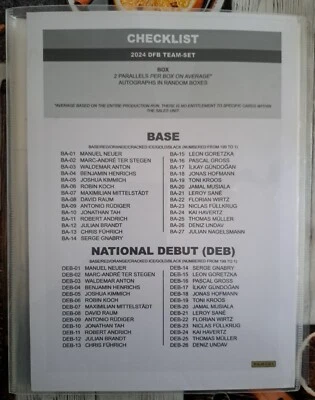 Panini 2024 DFB Team Set komplette 107 Karten in Sammelmappe mit Checkliste - Bild 1 von 4