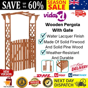 Wooden Garden Arch Gate Trellis Climber Arbour Timber Outdoor Feature Path AU - Picture 1 of 13