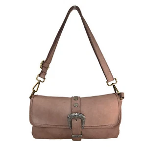Borsa Donna Sun Vera Pelle Vintage Lavata Tinta In Capo Artigianale Rosa - Foto 1 di 3