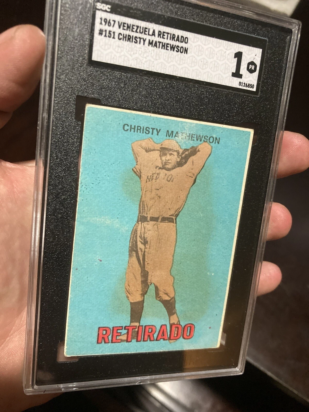 Very rare 1967 Christy Mathewson Venezuela Topps Retirado Venezuelan