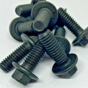 5/16 UNC FLANGED HEXAGON HEAD BOLTS FLANGE HEX SCREWS (Quantity 10) Black - Picture 1 of 8