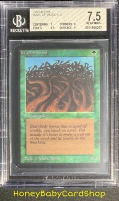 MTG Limited Edition Alpha 1993 Wall of Wood BGS 7.5 NM+ Old School 93/94 - Image 1 of 4