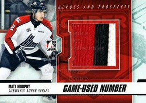 2012-13 ITG Heroes and Prospects Subway Number Black #23 Matt Murphy