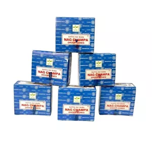 Lot of 6 Packs of 12 Nag Champa Satya Sai Baba Dhoop Cones NEW Sealed - Picture 1 of 2