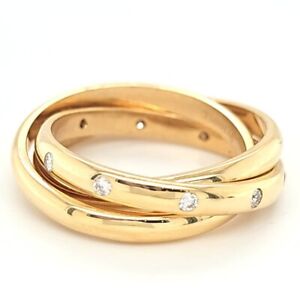 Theo Fennell Triple Band Ring, 18ct Yellow Gold And Diamonds
