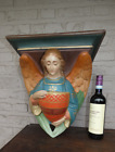 Antique LARGE French chalk Church angel wall console religious saint