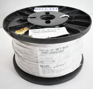 Belden 5300FE White 18 AWG 2 Conductor Commercial Communication Cable 1000' - Picture 1 of 10