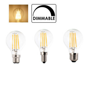 Dimmable G45 E27 E14 B22 4W Vintage Retro LED Filament Light Bulbs 2800K Lamp oq