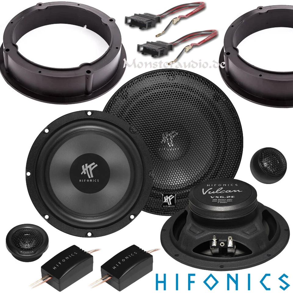 Hifonics Tür-Lautsprecher 2-Wege für VW Bora Golf 4 Jetta Passat 3BG B5 Polo 9N - Bild 1 von 1