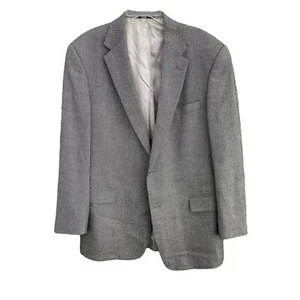 Hart Schaffner Marx Sieberts Gray Herringbone 2 Button 1 Vent Sport Coat Men 44L - Picture 1 of 8
