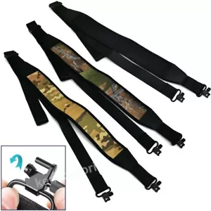 Camouflage 2 Point Rifle Gun Sling w/ Swivels & Neoprene Shoulder Padded Strap - Picture 1 of 25