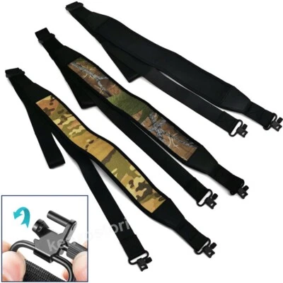 Camouflage 2 Point Rifle Gun Sling w/ Swivels & Neoprene Shoulder Padded Strap - Image 1 of 4