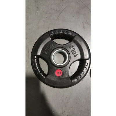 Placa de pesas de segunda mano de 1 pieza parachoques recubierto de goma de 2" 10 libras entrenamiento de fuerza Foto 1 de 4