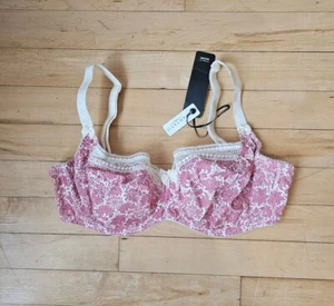 Sujetador Fantasie Celia 36E Rojo/Blanco Estampado Paisley Sin Forro Balcón 3 Piezas Copa UW NUEVO CON ETIQUETAS - Imagen 1 de 3