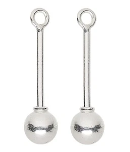 2 alfileres de plata de ley de 1 pulgada de largo con bola giratoria de 7 mm solo agrega cuentas - Imagen 1 de 2