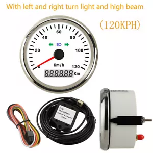 Velocímetro GPS 85mm 120KM/H con luces izquierda derecha y haz alto para coche marino - Imagen 1 de 8