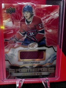 2021-22 Upper Deck Ice Premieres Jerseys Cole Caufield #IPA-CC Rookie Canadiens