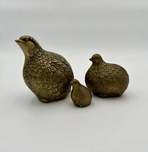 Vintage Korean Brass Partridge or Quail Figures - Picture 1 of 6