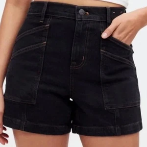 Madewell The Perfect Midi Length High Rise Washed Black Jean Shorts Size 26 - Picture 1 of 8