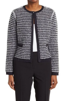 TED BAKER Miylaa reversible check print knit cardigan sweater top winter 5 16 XL - Image 1 of 4