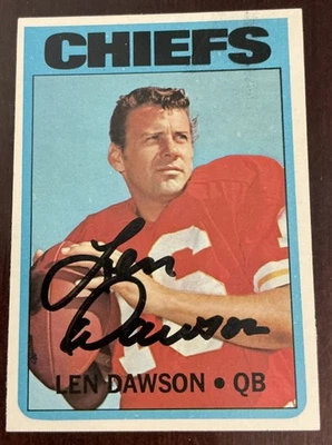 Len Dawson Kansas City Chiefs Signed Card - Image 1 of 2