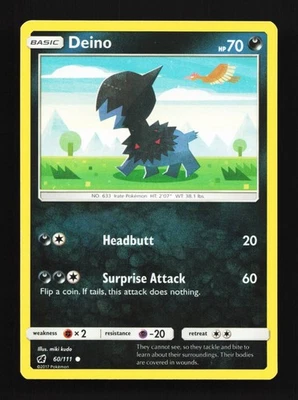 Deino 60/111 LP Crimson Invasion English Pokemon Card TCG - Image 1 of 4
