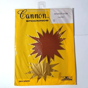 Cannon Seamless Mesh Nylon Strümpfe Tawny Vintage 60er Jahre 10 - Bild 1 von 2