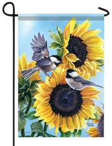 Bandera de jardín Chickadee para cenar - Imagen 1 de 1