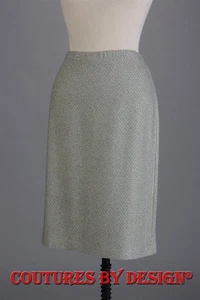 Falda St John Knits Boucle Tweed Verde Salvia y Cobre Brillo Talla 6 Nueva con Etiquetas - Imagen 1 de 2