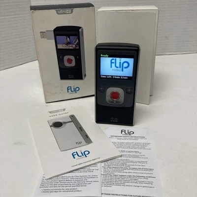 Cisco Flip Ultra U1120B 4GB 2 Hours Video Camera U260B Black Silver - Image 1 of 4