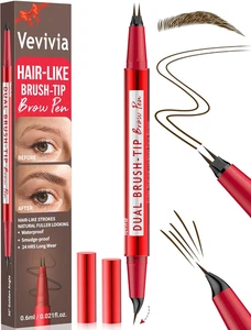 Vevivia Augenbrauenstifte für Damen - Augenbrauenstift mit Dual-Pinsel-Spitze & gebogener Spitze - Bild 1 von 11