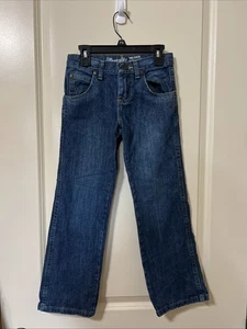 Wrangler Retro Relaxed Straight Jeans Boys Sz 8 Jeans Cowboy Adjustable Waist - Picture 1 of 5