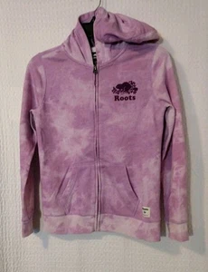 Roots Kids Girls Hoodie Jacket Marbled Purple Size XL 11-12 Years Zip Up - Picture 1 of 11