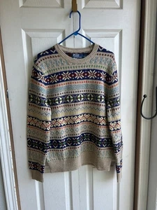 NEU Herren Polo Ralph Lauren Pullover Fair Isle Jacquard Wolle Strick $ 400 Gr. M - Bild 1 von 9