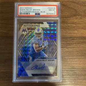 Mosaico Panini Amon-Ra St. Brown/75 Blue Prizm 2023 - automático #AH-ASB - Imagen 1 de 4