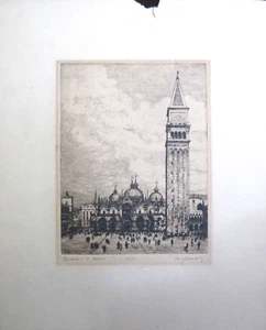 Rare Augusto Baracchi Copper Plate Engraving Civic Tower Pavia Cathedral 3/100 - Picture 1 of 12