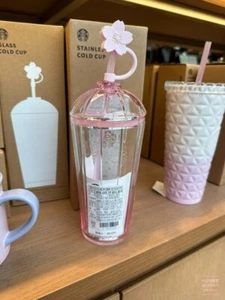STARBUCKS Korea 2024 Blossom Secret Garden Glass ColdCup 500ml With Lid Pink - Picture 1 of 11