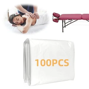 100pcs Disposable Bedspread Massage Salon Spa Bed Waterproof Plastic Couch Cover - Picture 1 of 18