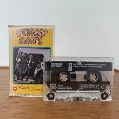 STRAY CATS Rock Therapy 1986 CASSETTE Album EMI Records Classic 1980s Rockabilly Foto 1 de 4