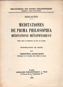 DESCARTES. MEDITATIONES DE PRIMA PHILOSOPHIA MEDITTIONS METAPHYSIQUES. VRIN 1966 - Picture 1 of 1