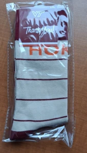 Virginia Tech Hokies NWT NCAA White Red Strideline Crew Pair Socks L/XL - Picture 1 of 2