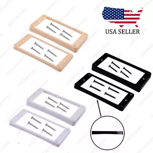 2 Pcs Plastic Guitar Humbucker Pickup Rings Curved Bottom Frame For Les Paul LP - Picture 1 of 13