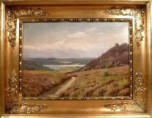 KAI JEPPE DREWS! SCENERY FROM THE DANISH HIGHLAND WITH WOMAN ON THE PATH - Picture 1 of 5