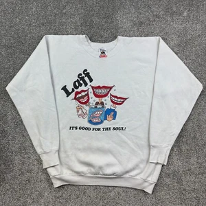 Vintage Laff TV Sweatshirt Herren XL weiß Rundhals Scripps Network Smile - Bild 1 von 8