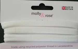 NEW 3 Pack large White recycled polyester jersey elastic bobbles hair fashion UK - Picture 1 of 2